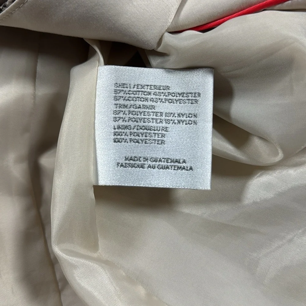Via‎ Spiga Beige Snake Trim Double Breasted Belted Trench Coat Preppy Size S
